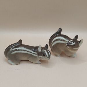 Vintage Lomonosov Soviet Imperial Porcelain Pair Of CHIPMUNK Figures USSR/RUSSIA